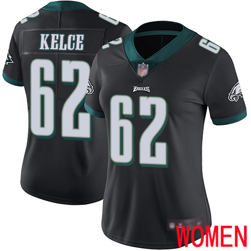Women Philadelphia Eagles #62 Jason Kelce Black Alternate Vapor Untouchable NFL Jersey Limited Player Football
